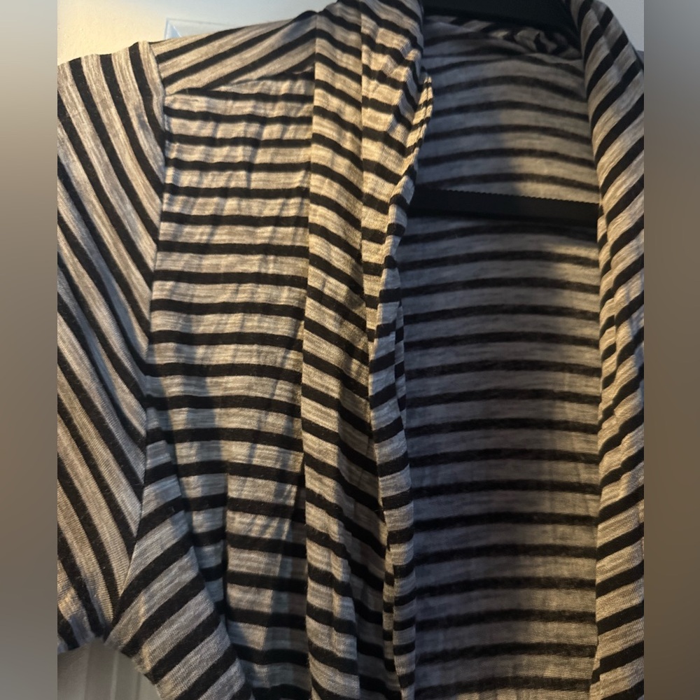 Striped Black and gray Women's Robe - Picture 3 of 5